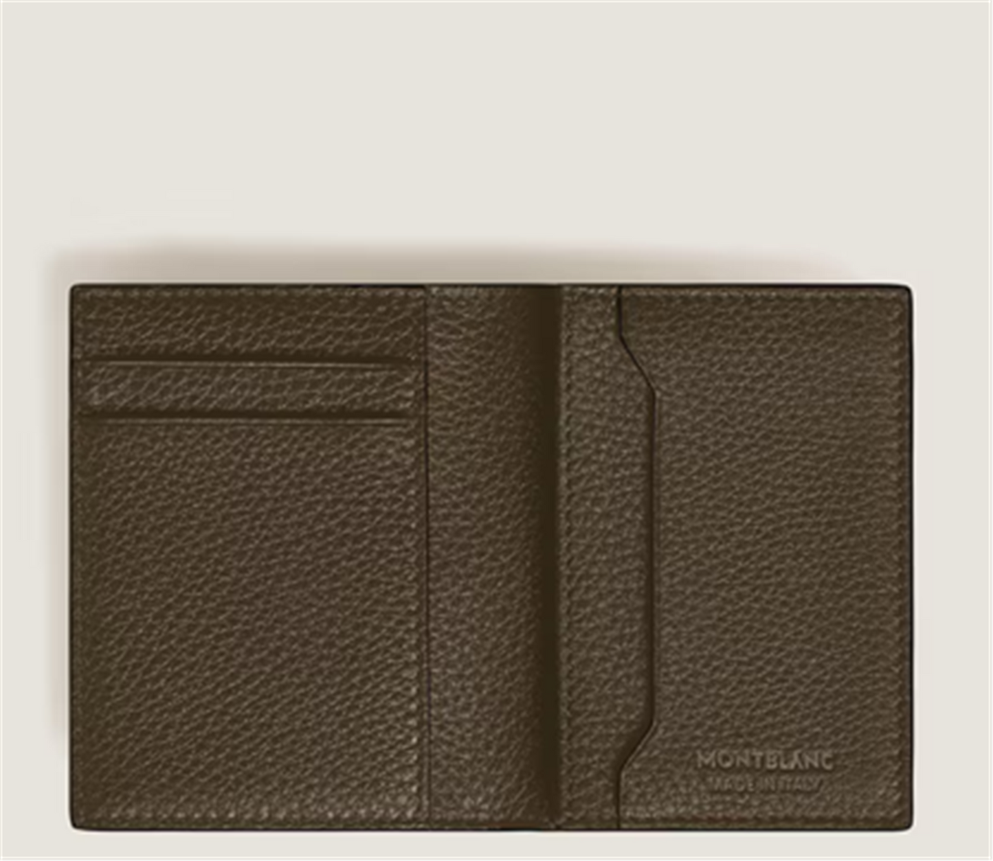 Montblanc 4cc Card Holder in Khaki Grain Leather