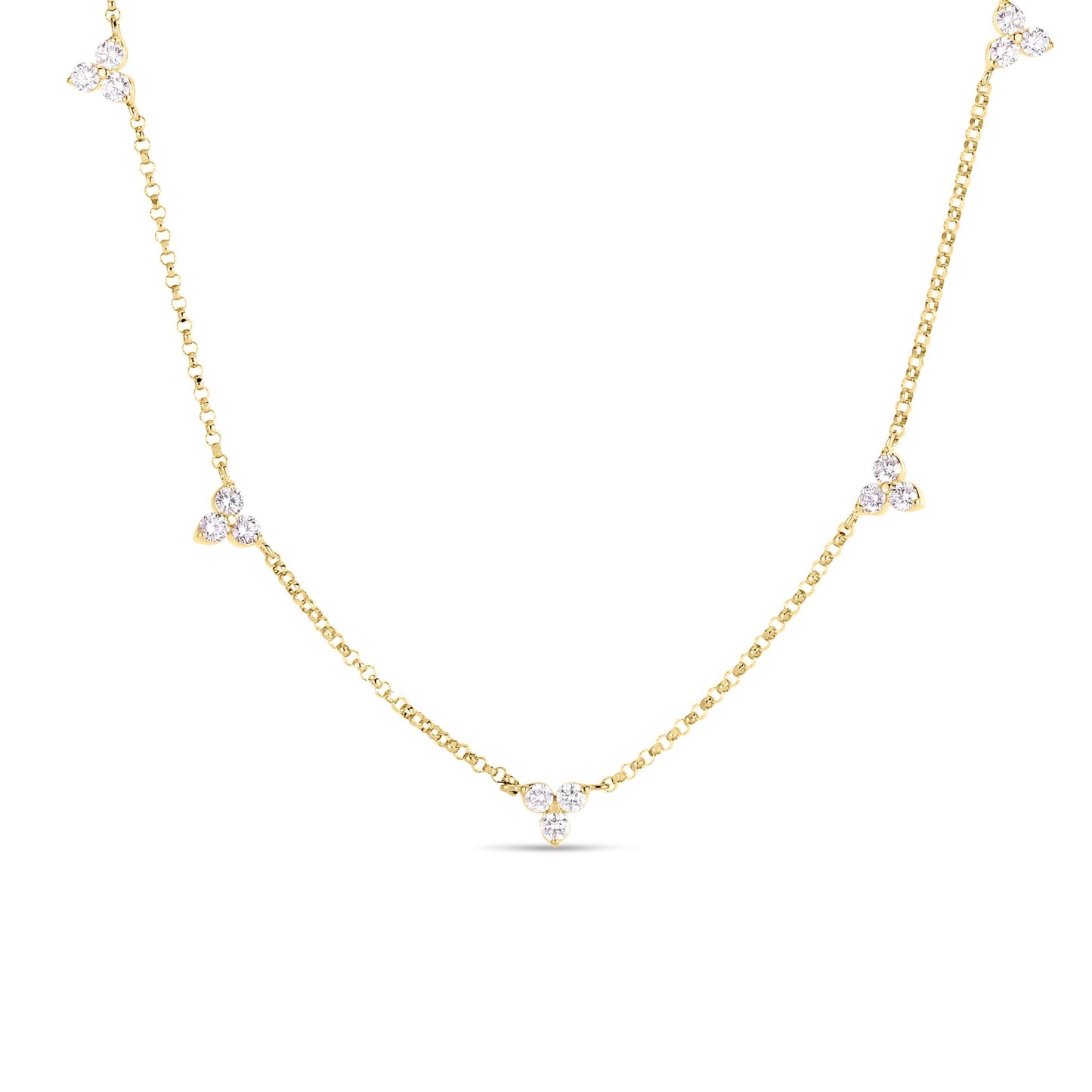 Roberto Coin Diamonds By The Inch Gold 5 Station Diamond Necklace