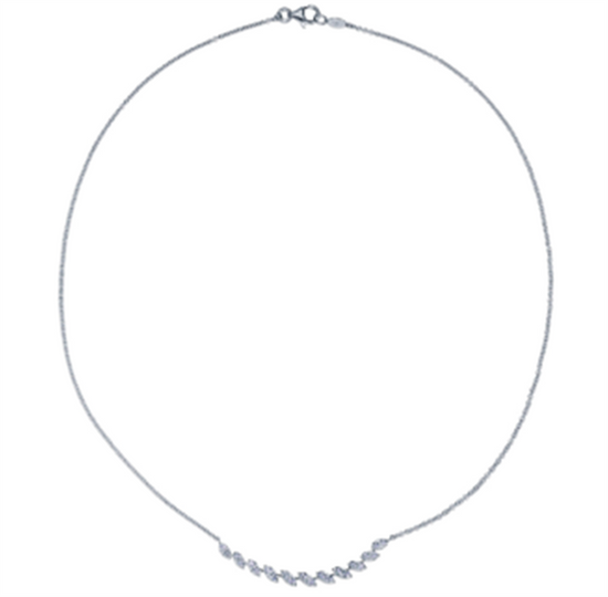 Kwiat Sunburst Marquise Diamond Demi-Riviere Necklace