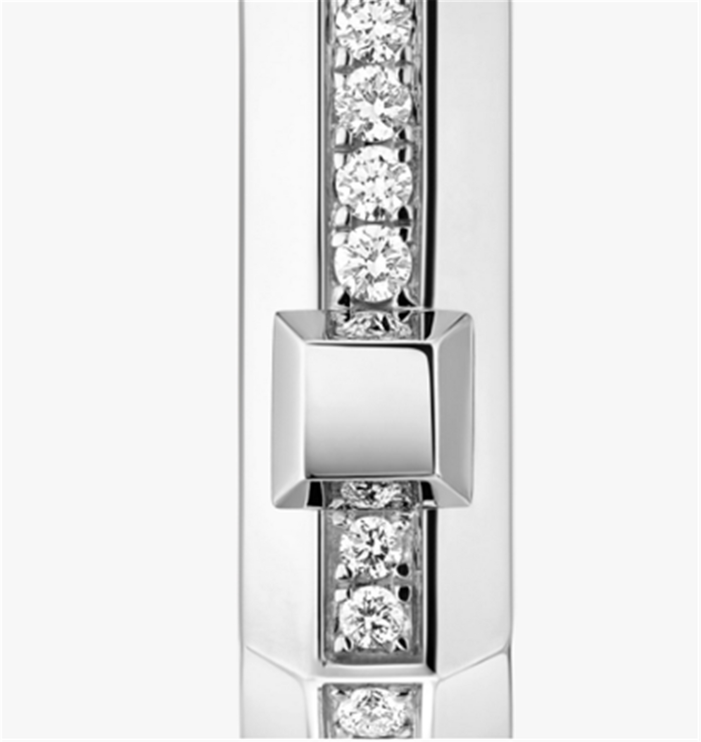 Messika Moderniste Single Pavé Hoop Earring, Small iin 18k White Gold