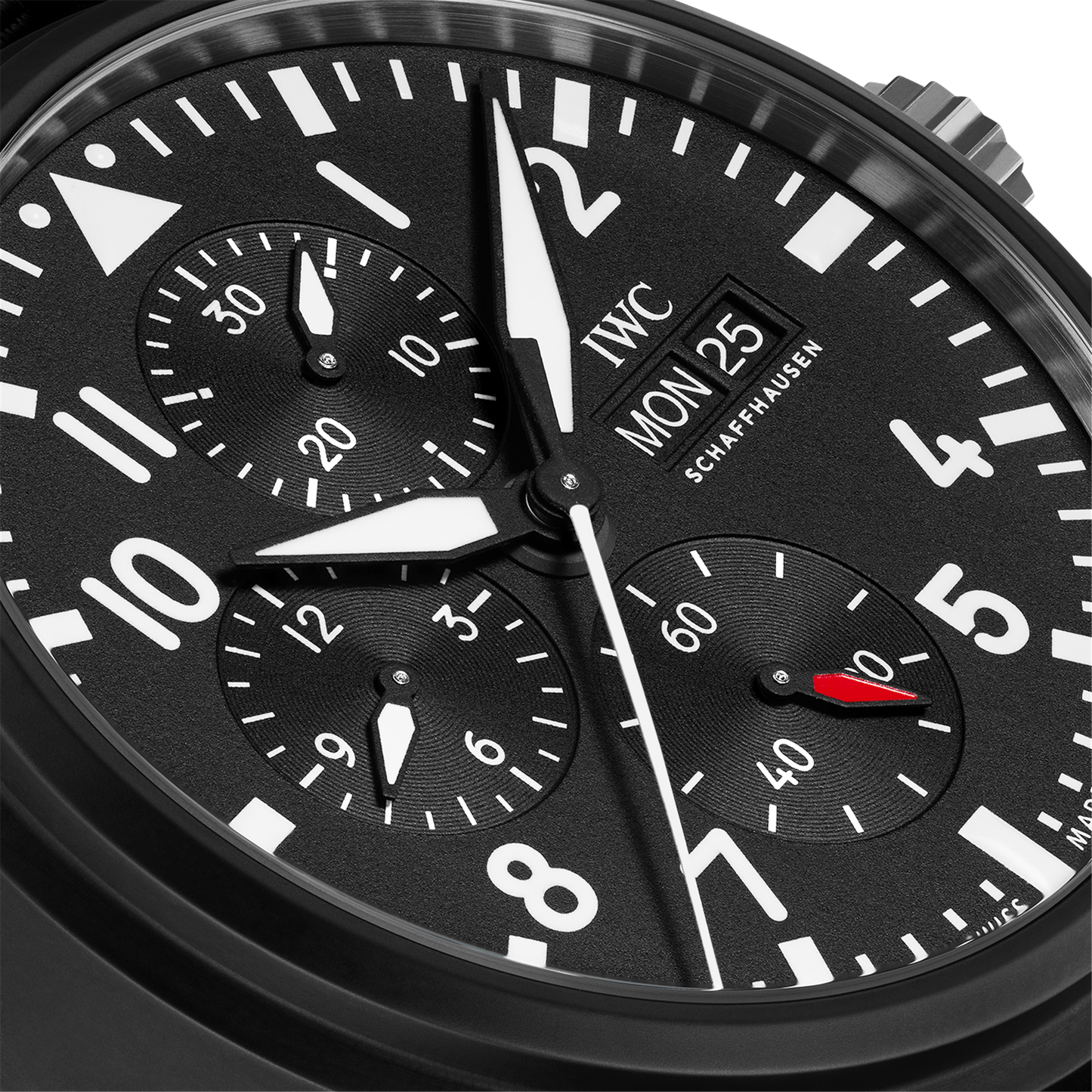 IWC Schaffhausen Pilot's Watch Chronograph Top Gun 44mm w/  Black Dial & Black Textile Strap