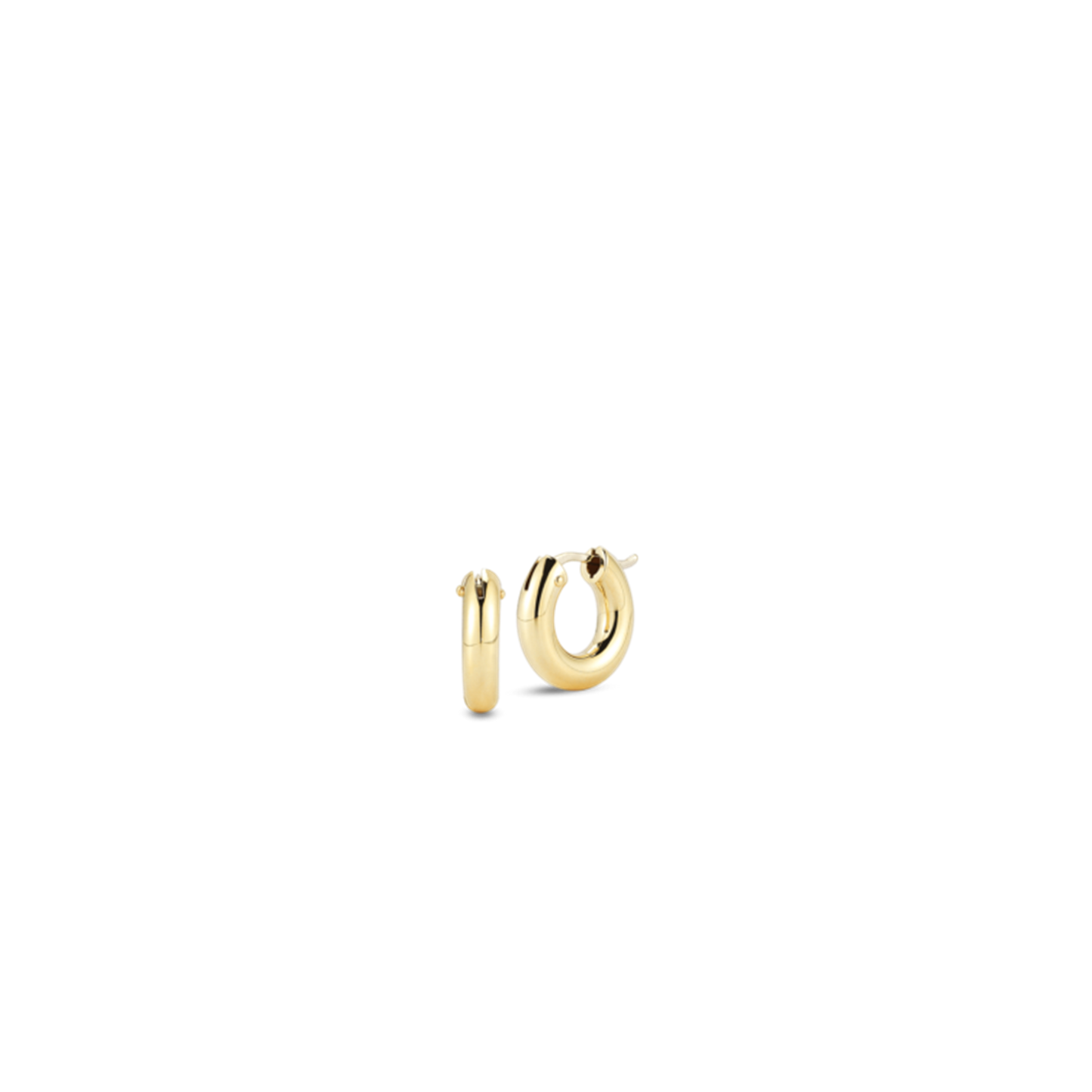 Roberto Coin Small Round Perfect Hoop Earrings in 18k Designer Gold