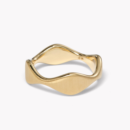 Jamie Turner Double Curve Stacking Ring in 18k Yellow Gold - Satin
