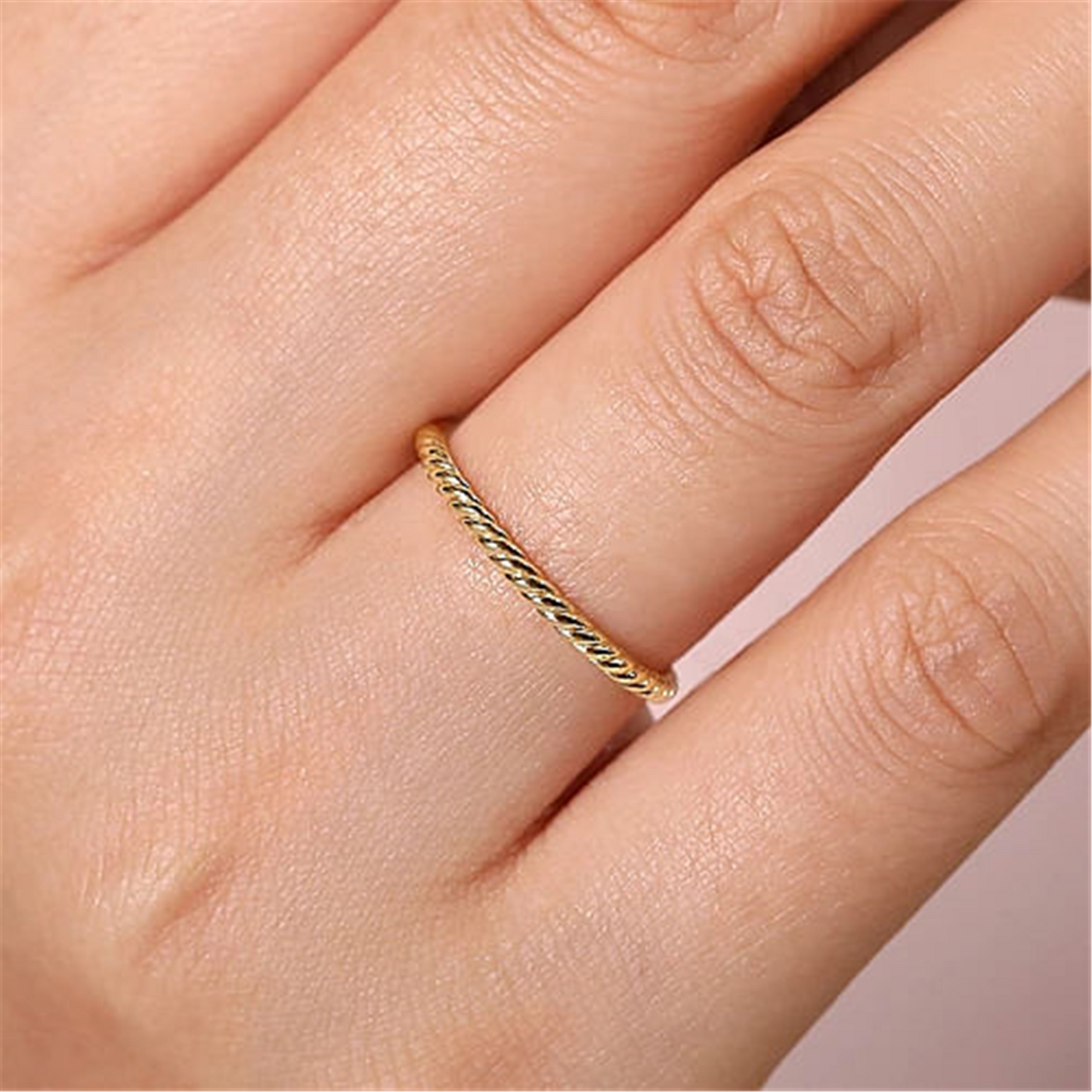 Gabriel & Co. Gold Twisted Rope Stackable Ring