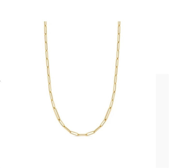 DESIGNER GOLD ALTERNATING SIZE PAPERCLIP LINK CHAIN