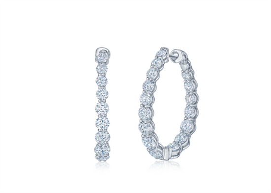 Kwiat Lyric Diamond Hoop Earrings in 18k White Gold