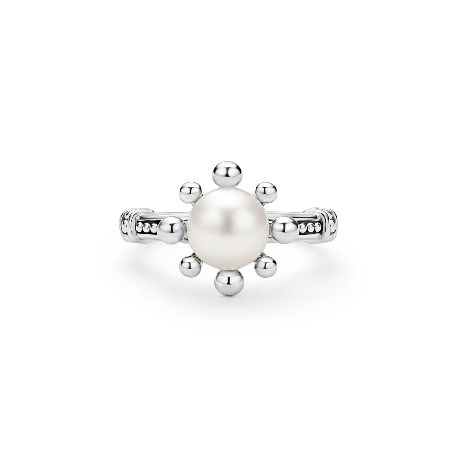 Lagos Fleur Pearl Ring in Sterling Silver