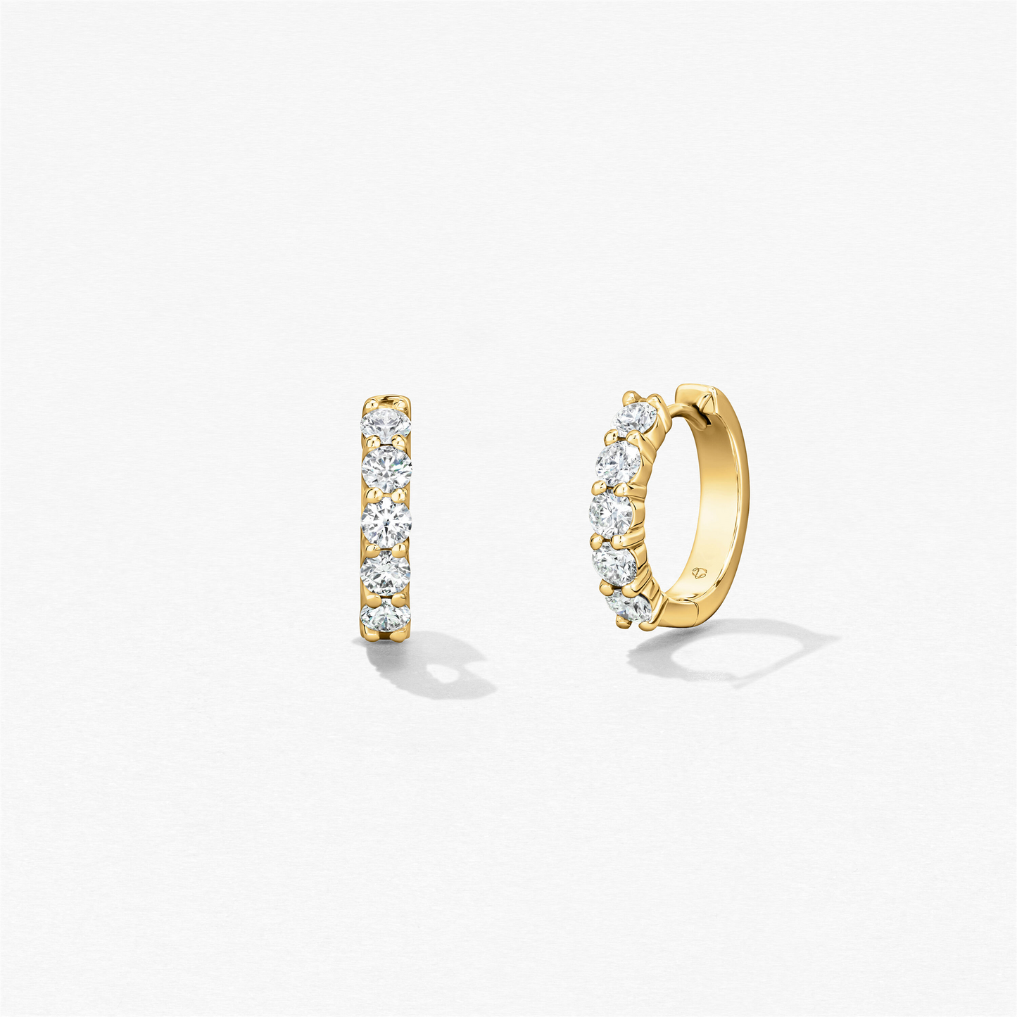 Hearts On Fire Diamond Mini Hoop Earrings in 18k Yellow Gold