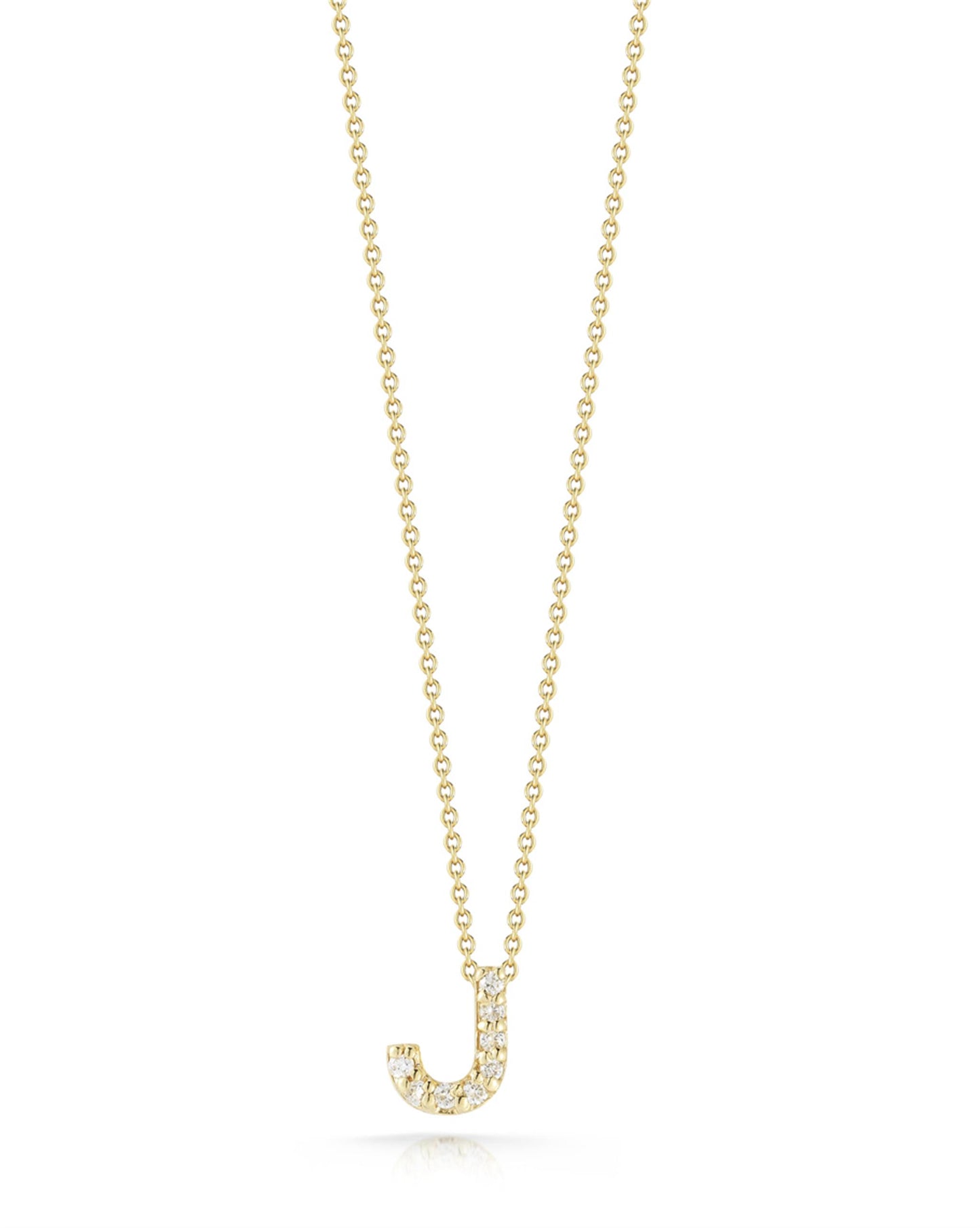 Roberto Coin Diamond Love Letter "J" Necklace in 18k Gold