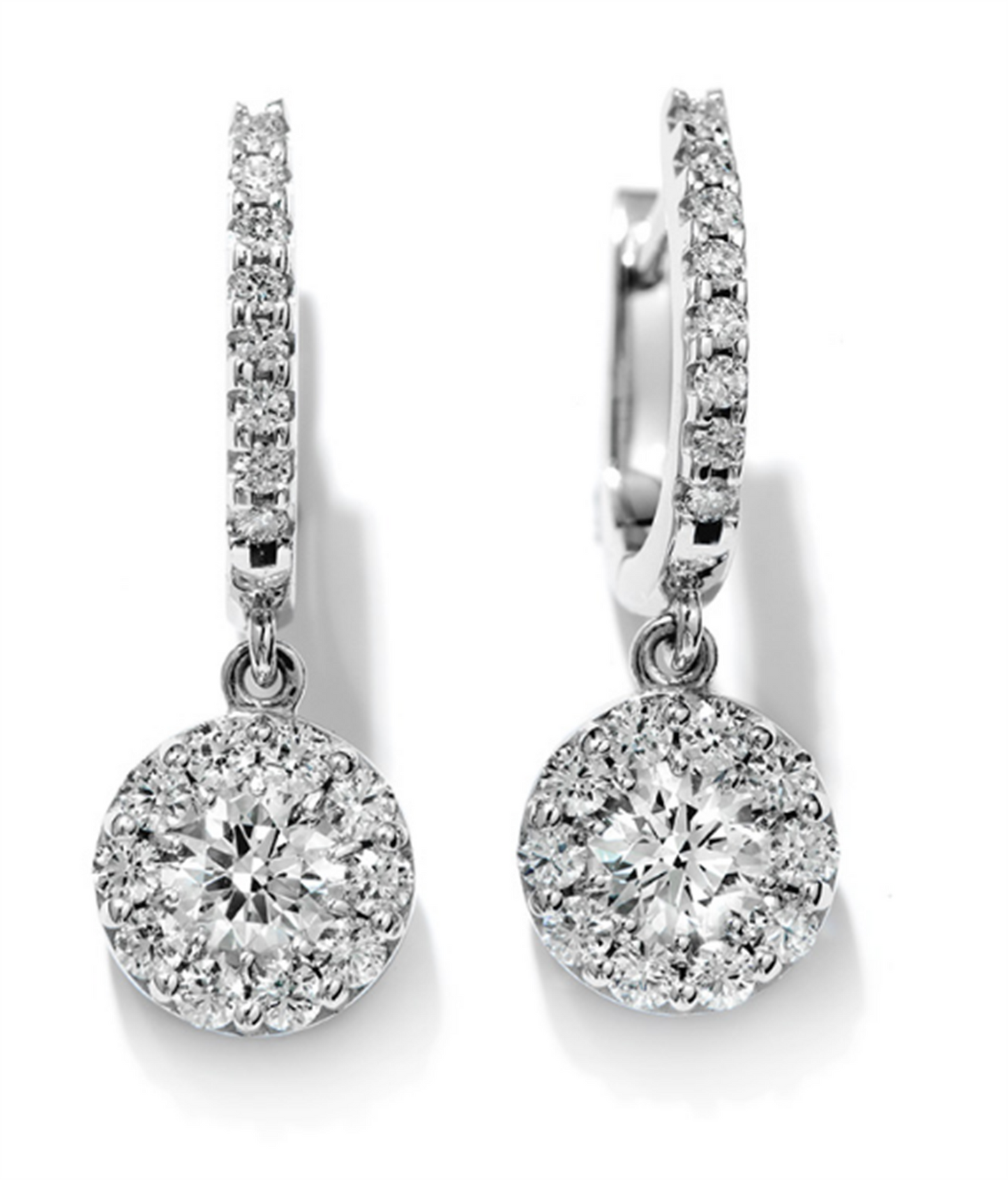 Hearts on Fire 1.25ct Fulfillment Drop Earrings in 18k White Gold