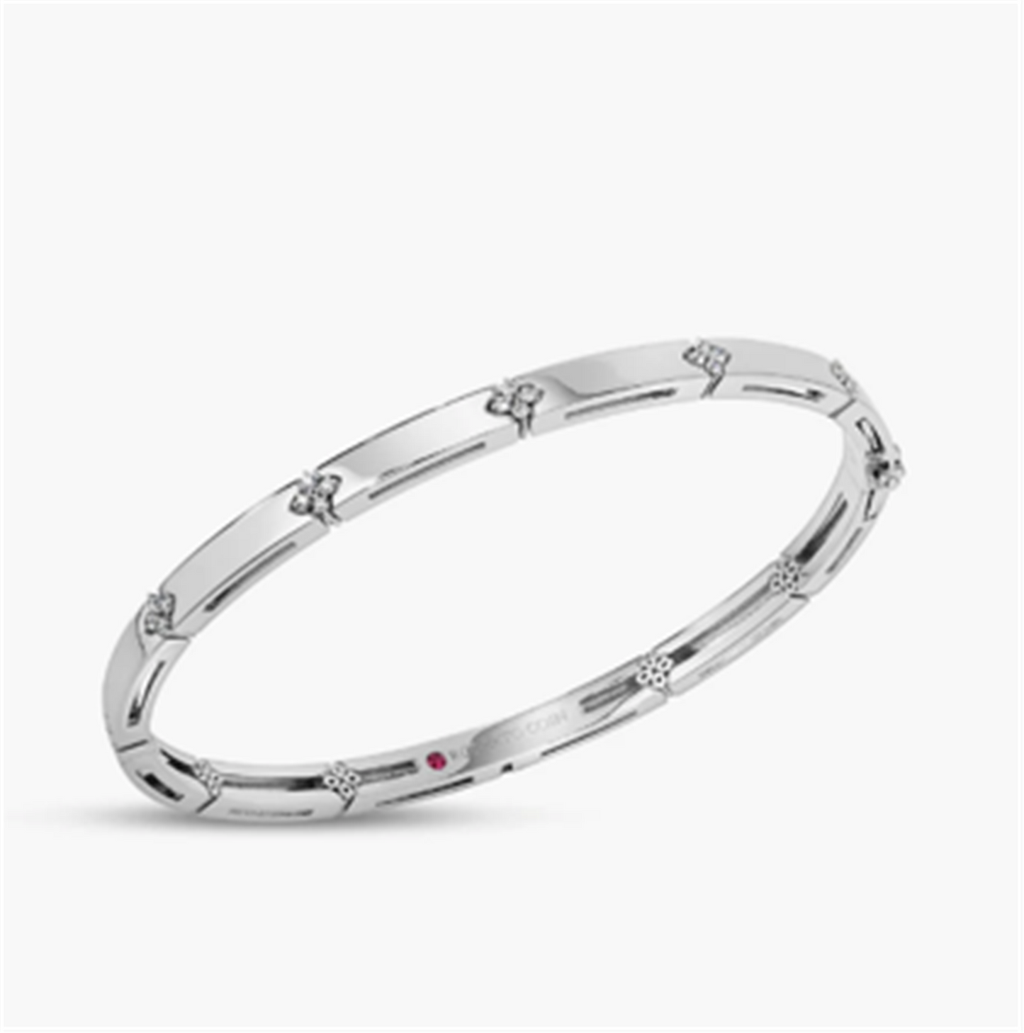 Roberto Coin Love In Verona Diamond Bangle in 18k White Gold