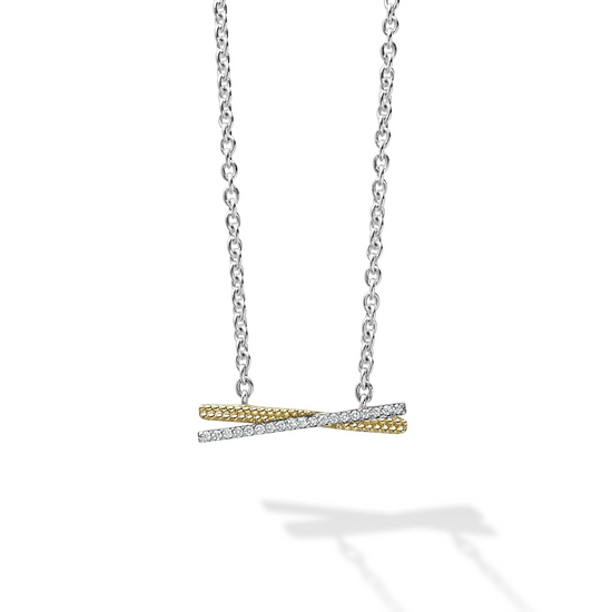 Lagos Two-Tone X Diamond Necklace