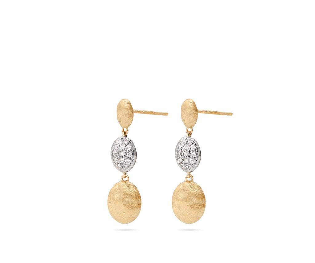 Load image into Gallery viewer, Siviglia Yellow Gold and Diamond Triple Drop Earrings
