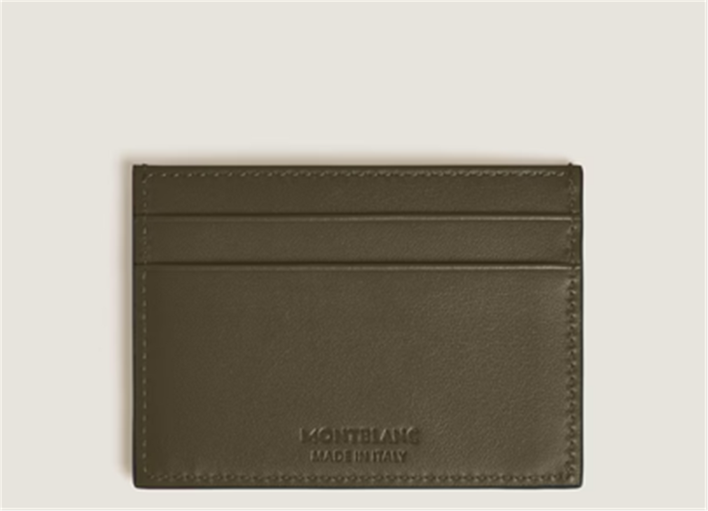Montblanc 5cc Leather Card Holder in Khaki