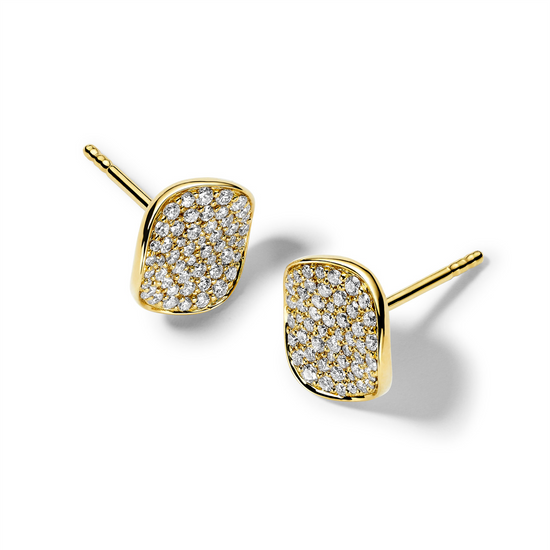 Ippolita Small Gold Flower Stud Earrings with Diamonds