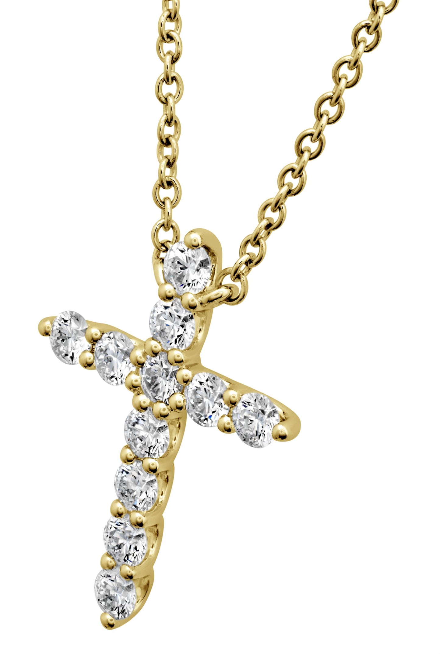 Hearts On Fire Signature Large Diamond Cross Pendant in 18k Yellow Gold