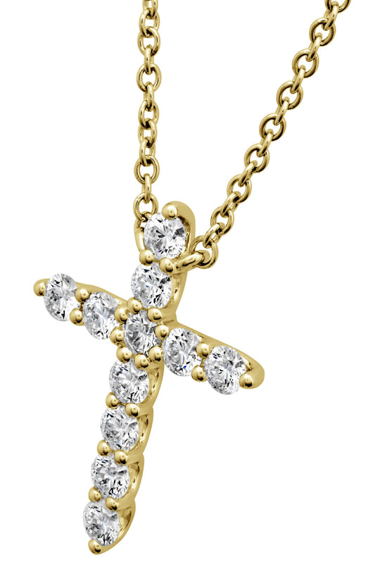 Hearts on Fire 18k Gold Signature Diamond Cross Pendant, Large