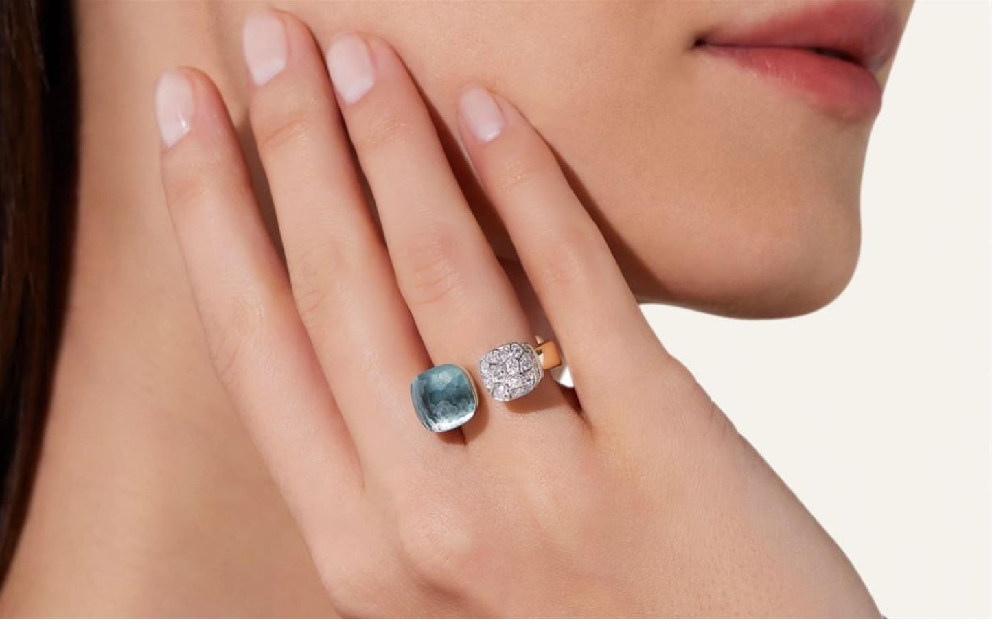 Pomellato Nudo Sky Blue Topaz & Diamond Ring