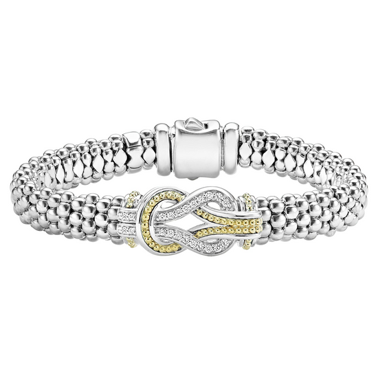 Lagos Two-Tone Knot Caviar Diamond Bracelet