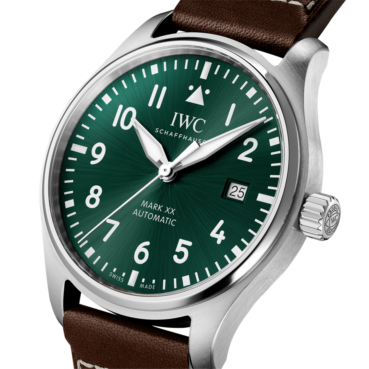 IWC Shaffhuasen 40mm Pilot's Watch Mark XX w/ Green Dial & Calf Strap