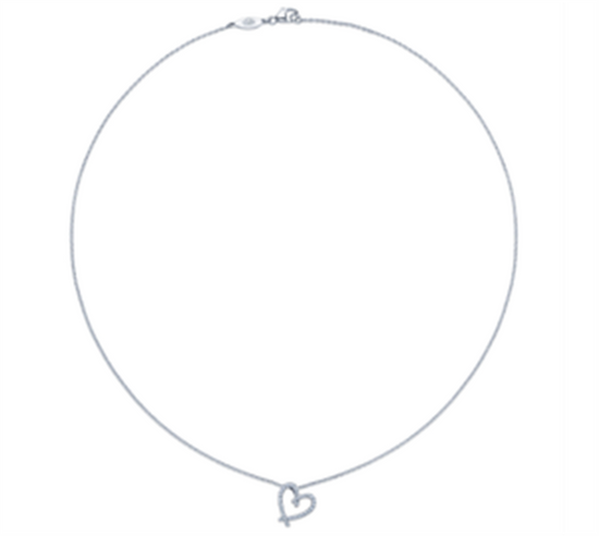 Kwiat Cross My Heart Diamond Pendant Necklace in 18k White Gold