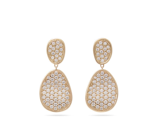 Lunaria Gold & Diamond Pavé Small Double Drop Earrings