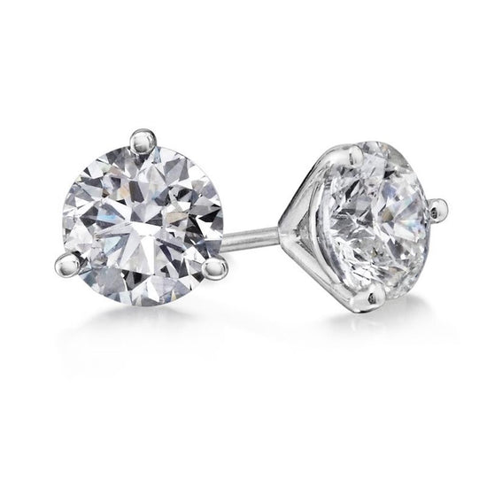 Load image into Gallery viewer, TMJ Couture 3/4ct Three Prong Diamond Studs
