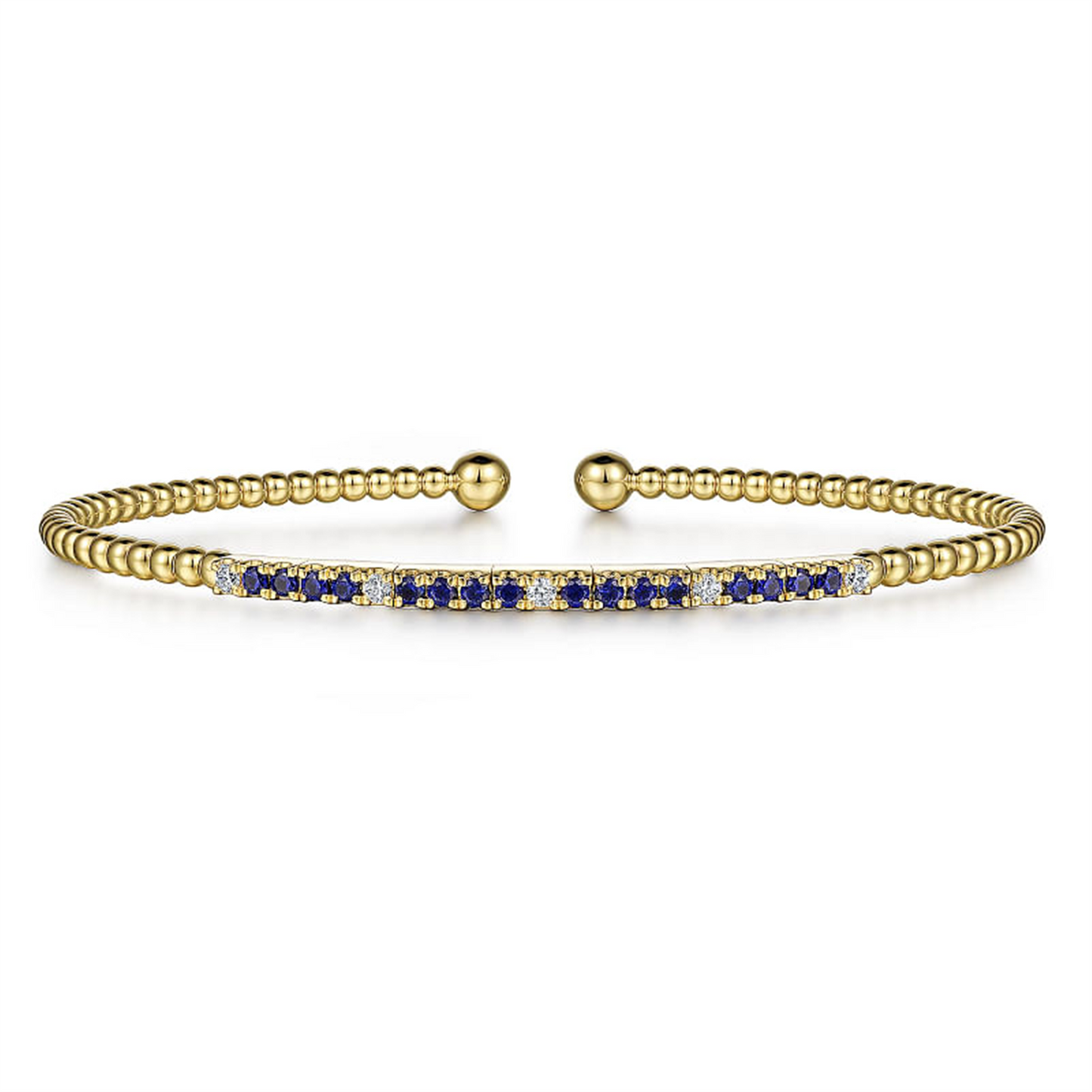 Gold Bujukan Diamond & Blue Sapphire Split Bangle