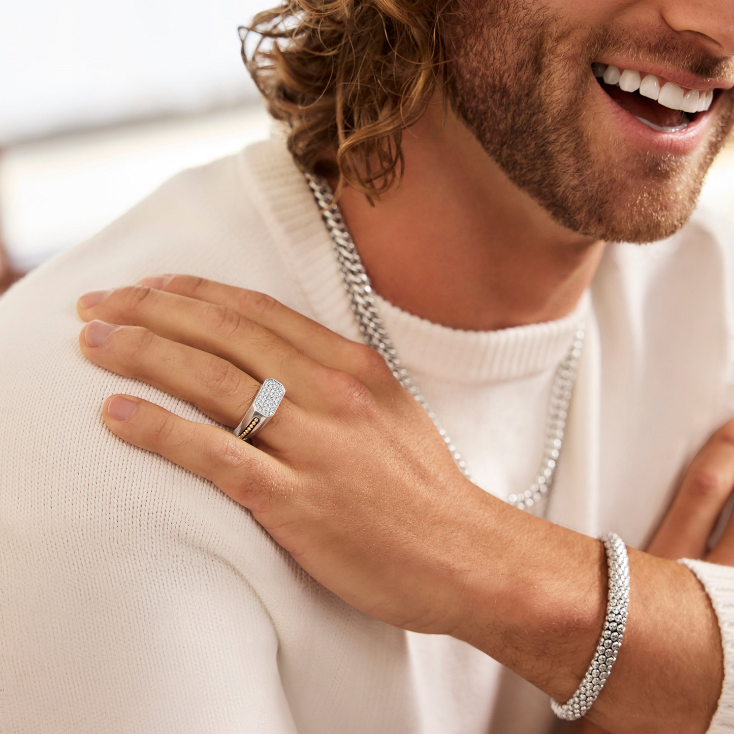 Lagos Caviar Skull Bracelet