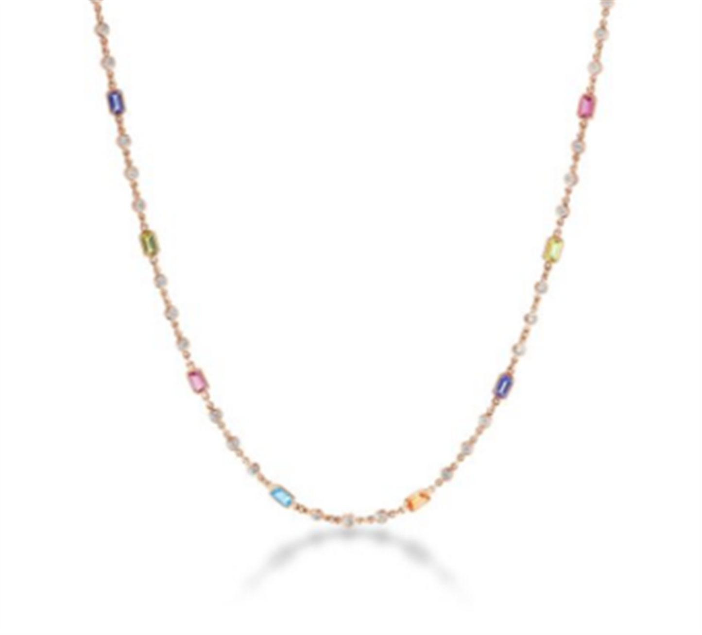 Roberto Coin Diamonds by the Inch Diamond & Emerald Cut Mixed Stones Long Necklace