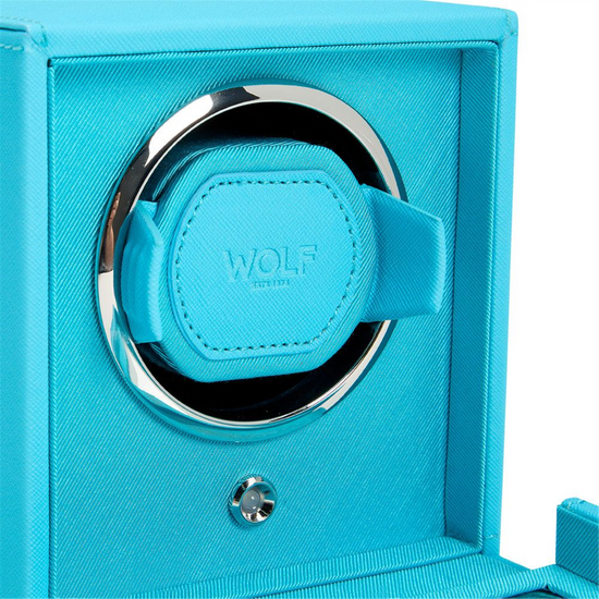 WOLF Turquoise Cub Single Watch Winder w/ Cover