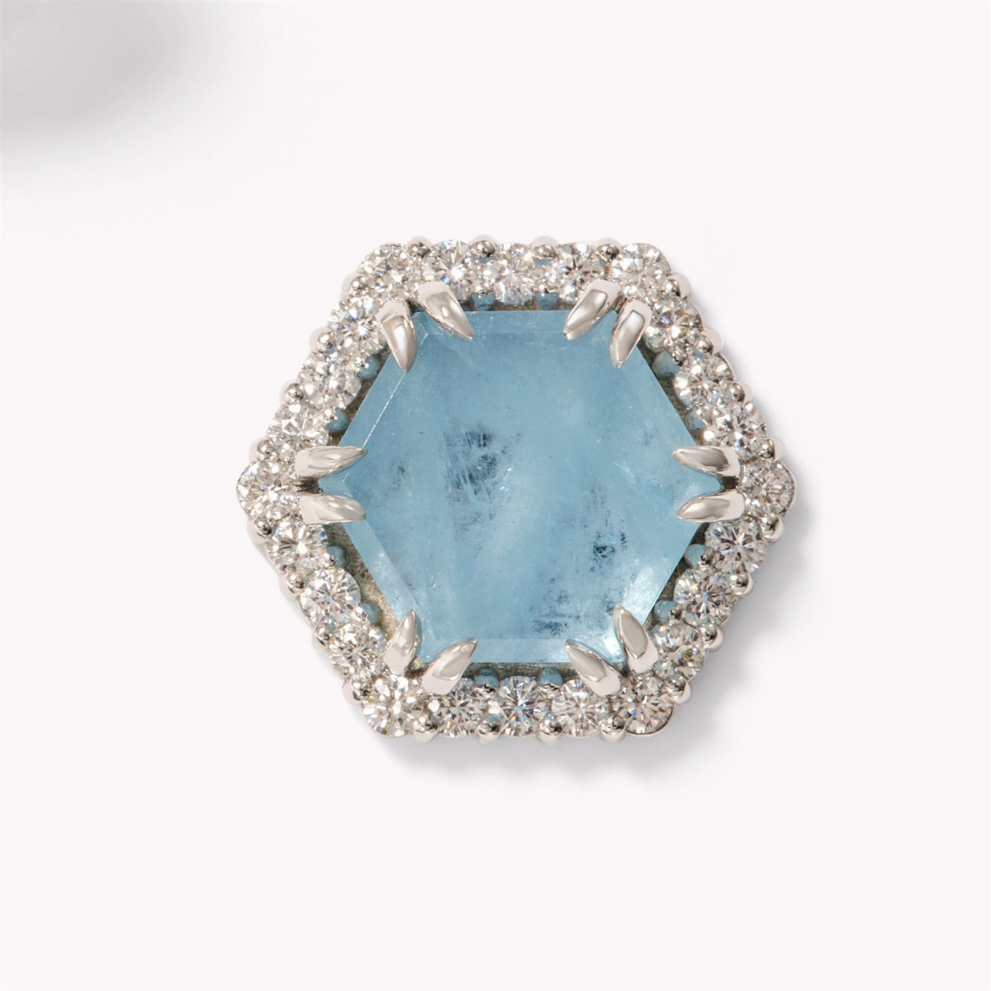 Jamie Turner Eclipse Aquamarine Studs w/ Diamonds in 18k White Gold