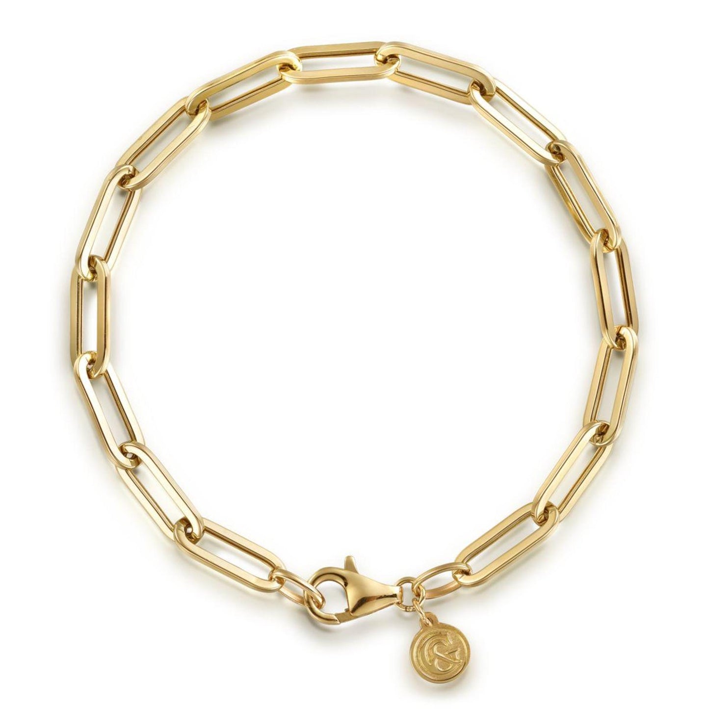 Gabriel & Co. Gold Hollow Paperclip Chain Bracelet