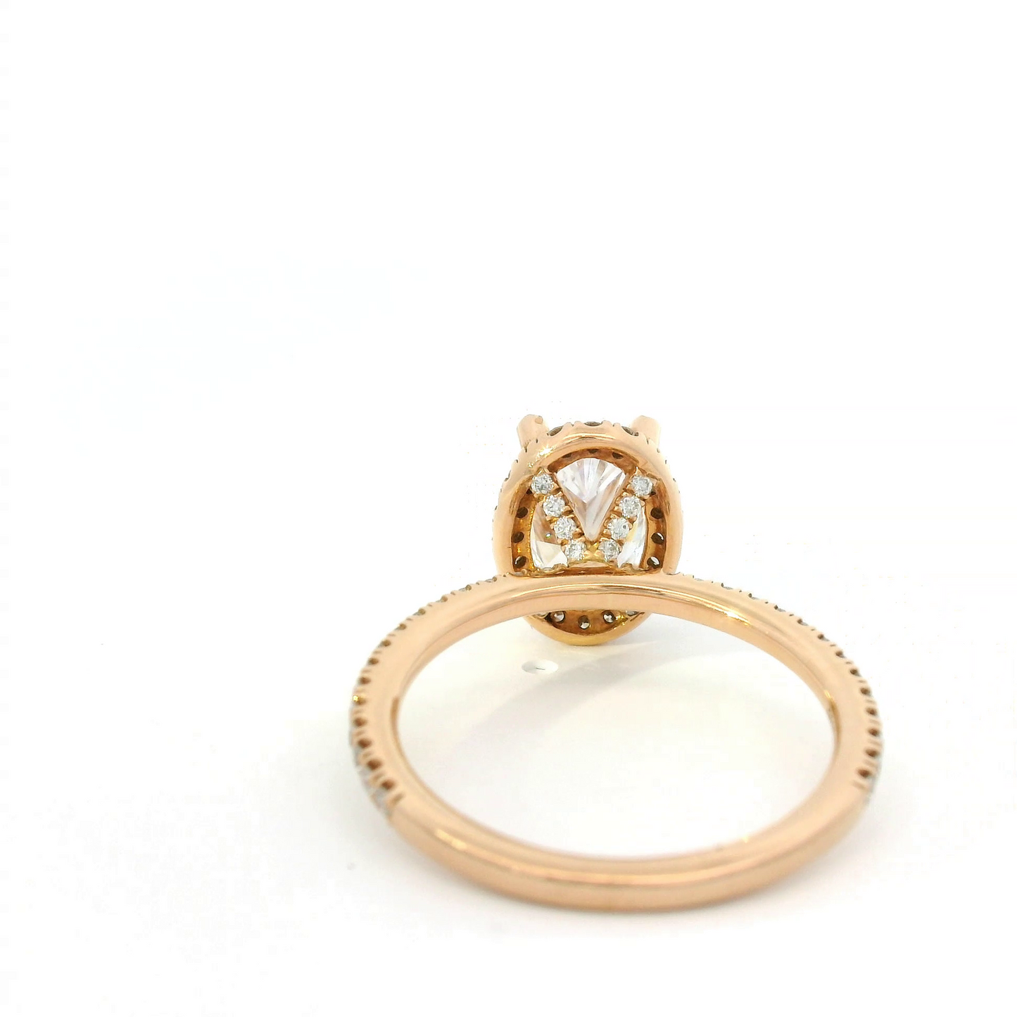 Gabriel & Co. 18k Rose Gold Oval Center w/ Diamond Halo Engagement Ring Setting