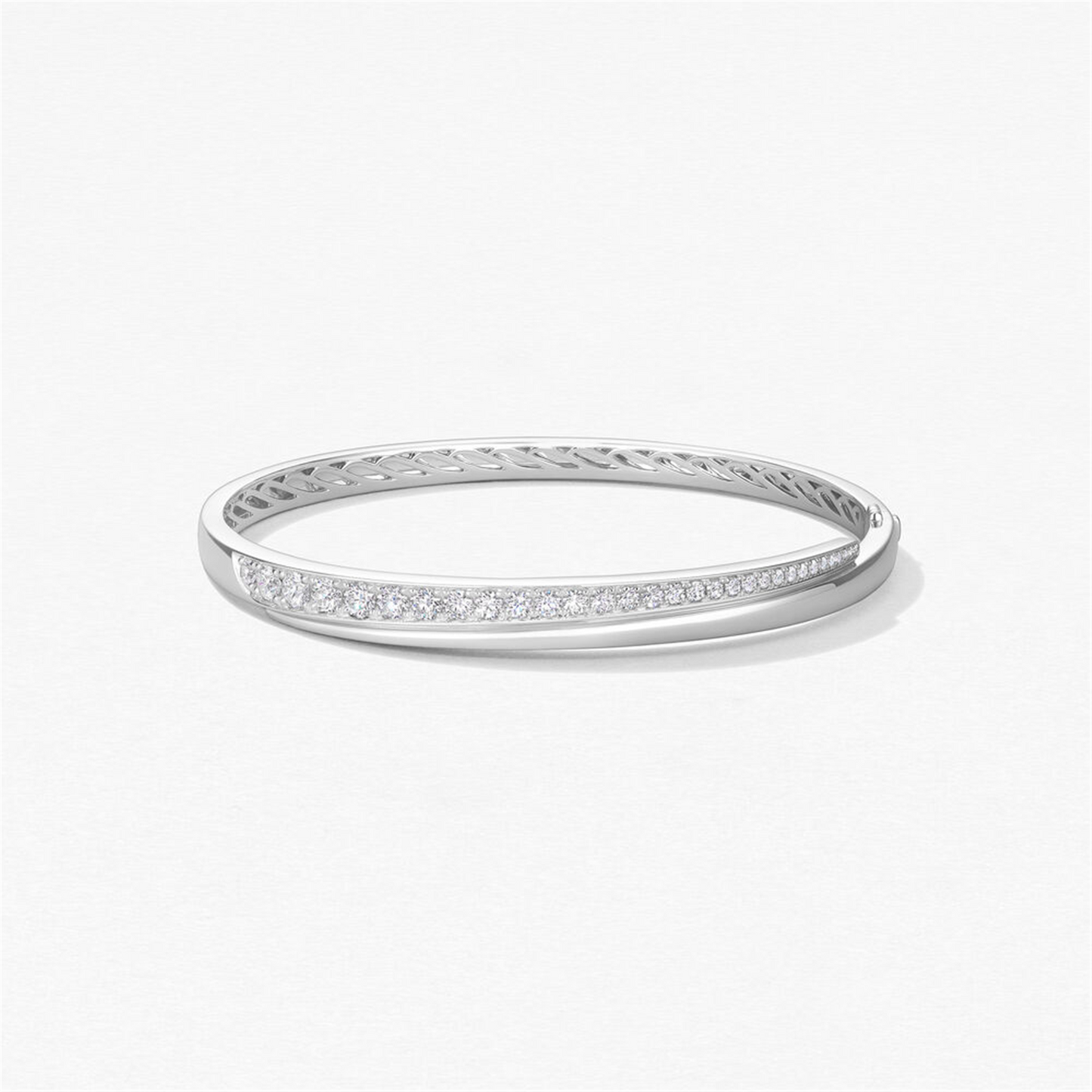 Hearts of Fire 1ct Vela Crossover Bangle in 18k White Gold