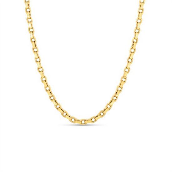 Roberto Coin Square Link Chain in 18k Gold