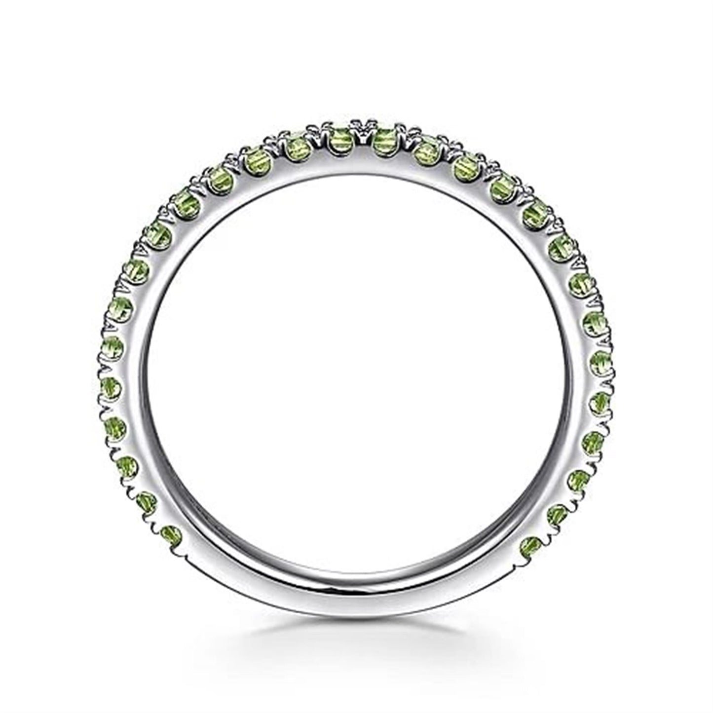 14K White Gold & Peridot Stackable Ring