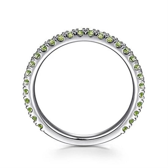 14K White Gold & Peridot Stackable Ring