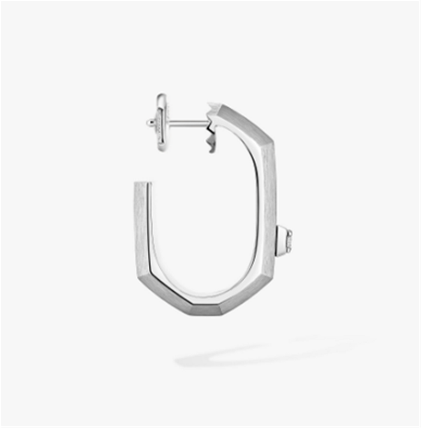 Messika Moderniste Single Hoop Diamond Earring, Medium in 18k White Gold