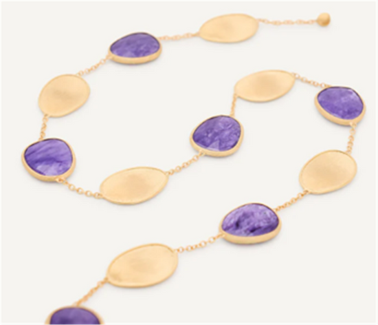 Marco Bicego Lunaria Collar Necklace with Charoite in 18k Gold