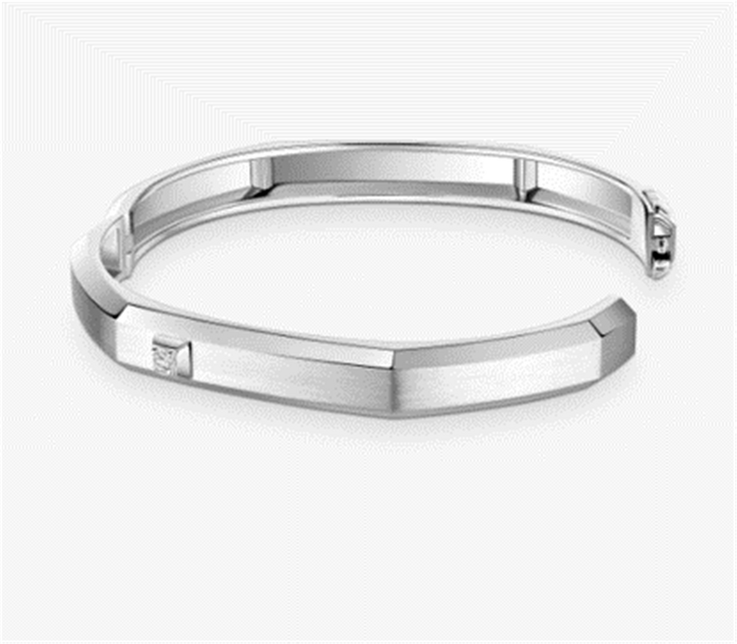Messika Moderniste Brushed Diamond Bangle, Medium in 18k White Gold