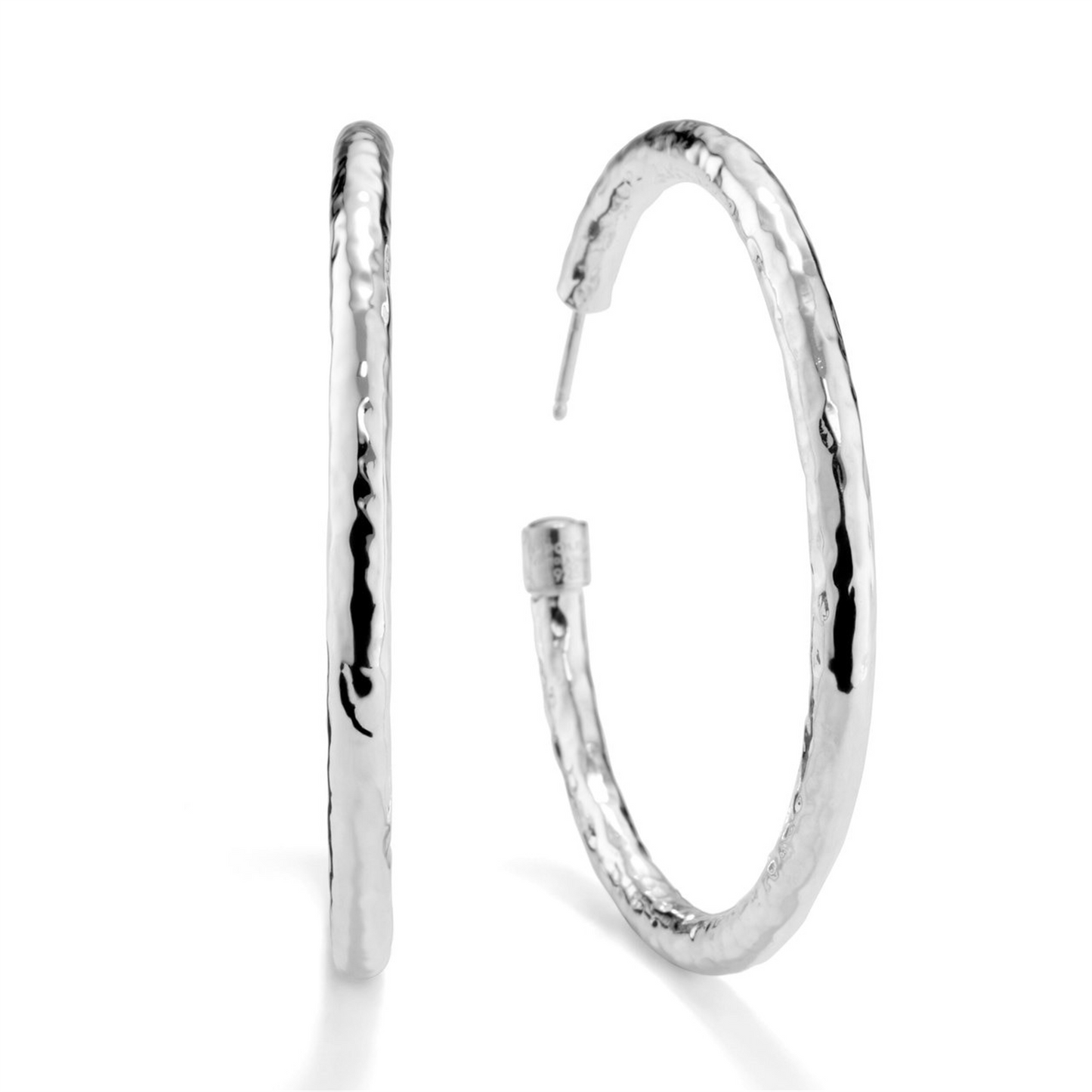 Ippolita Classico Large Silver Hammered Hoop Earrings