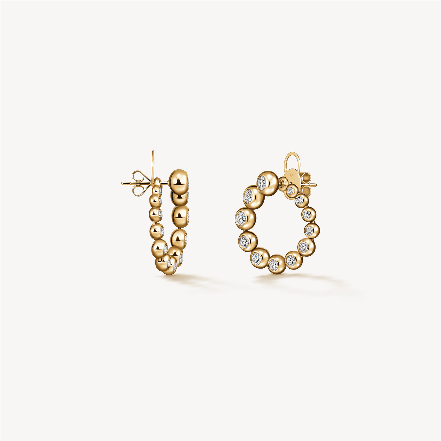 Hearts On Fire Dream Circle Convertible Earrings in 18k Yellow Gold