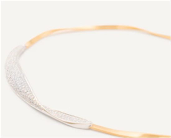 Marco Bicego Marrakech Diamond Pave Crossover Necklace in 18k Gold