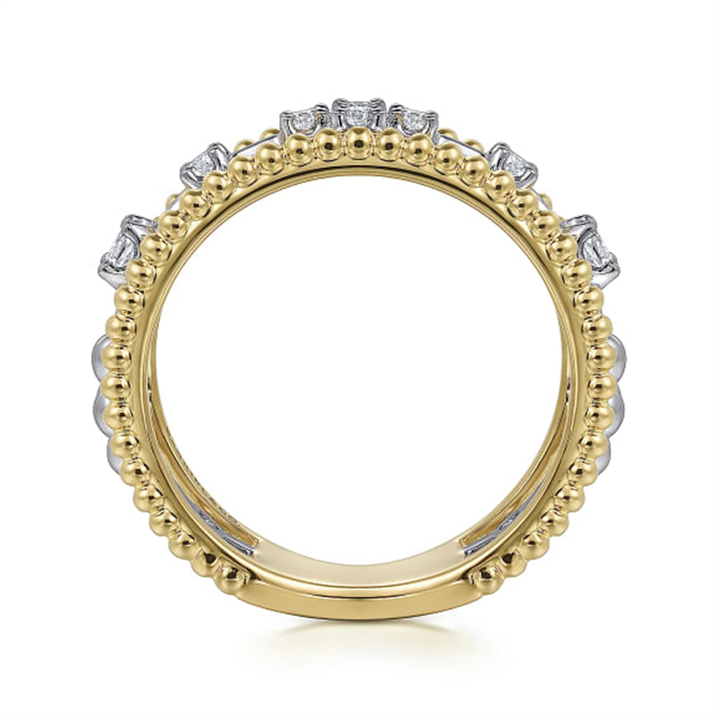 Gabriel & Co. Bujukan Two Tone Diamond Easy Stackable Ladies Ring