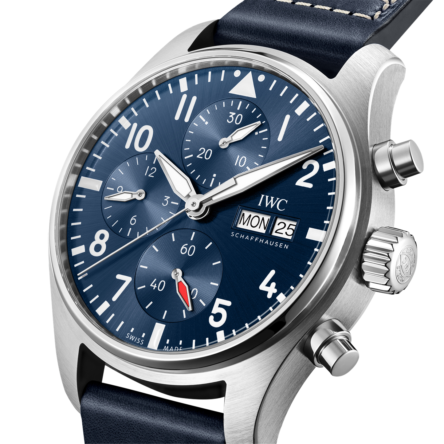 IWC Shaffhuasen Pilot's Watch Chronograph 41mm w/  Blue Dial & Blue Calfskin Strap