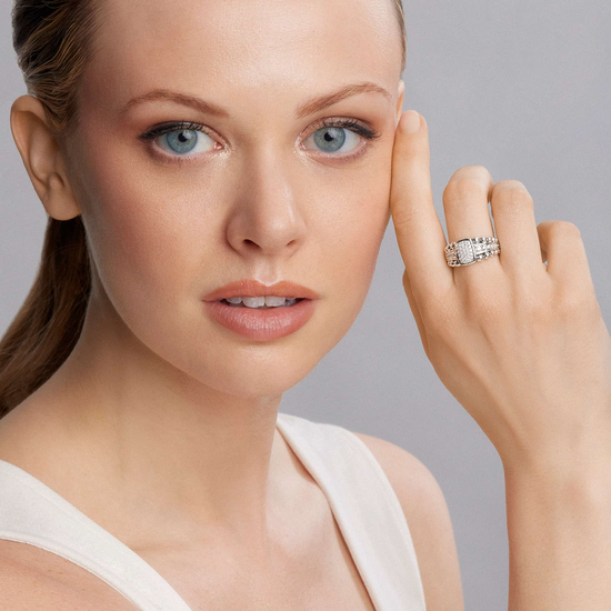 Lagos Small Diamond Statement Ring in Sterling Silver