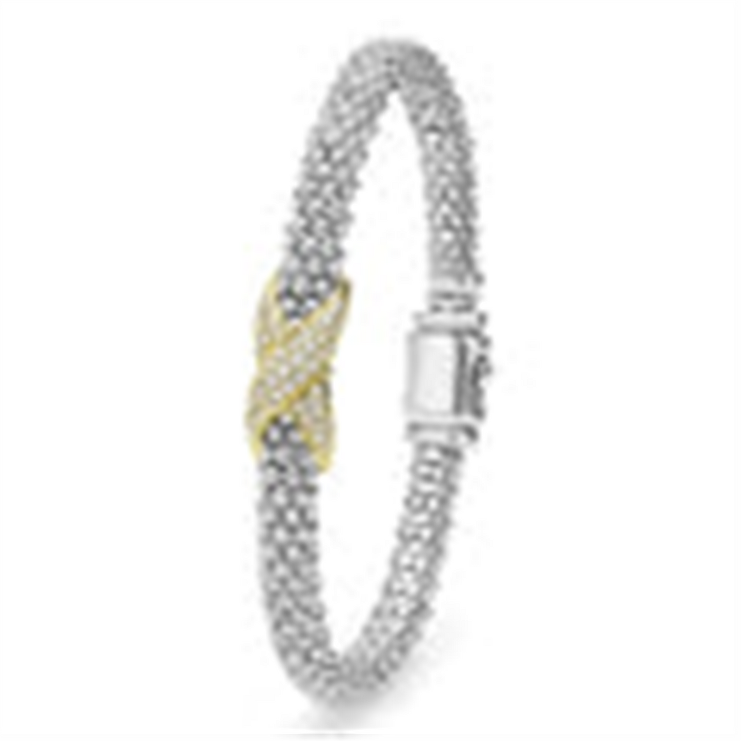 Lagos Two-Tone Diamond X Caviar Bracelet