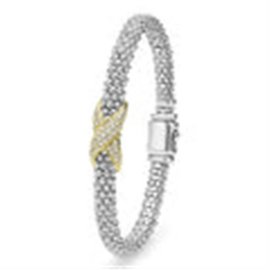 Lagos Two-Tone Diamond X Caviar Bracelet
