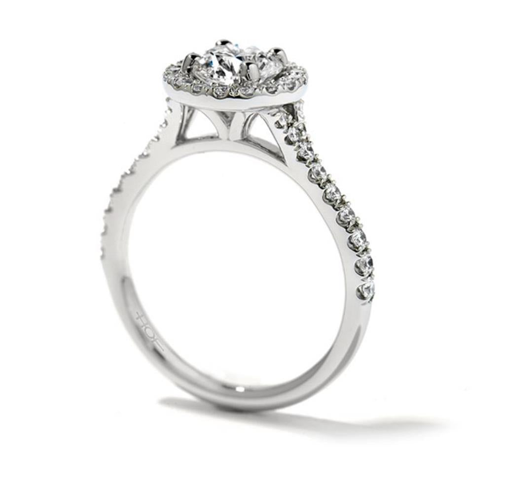 Hearts on Fire 1.30ctw Transcend Halo Solitaire Engagement Ring